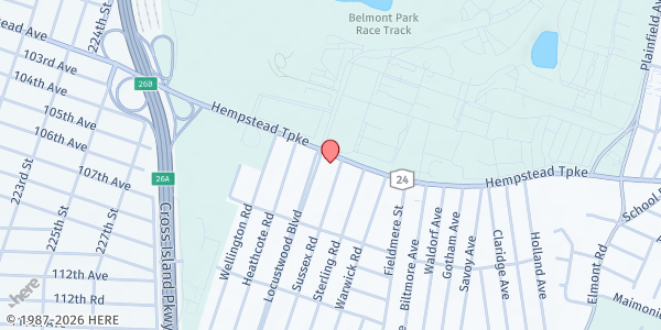 Map showing Elmont Health Center WIC at 161 Hempstead Tpke - Second Floor, Elmont, NY