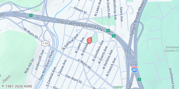 Map showing Deluca Park - Echoes Africa Initiatives at 28 North Hillside Avenue, Elmsford, NY