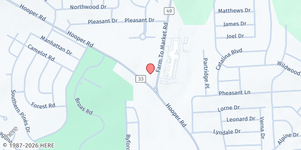 Map showing CHOW- Northminster Presbyterian at 711 Farm to Market Rd, Endicott, NY