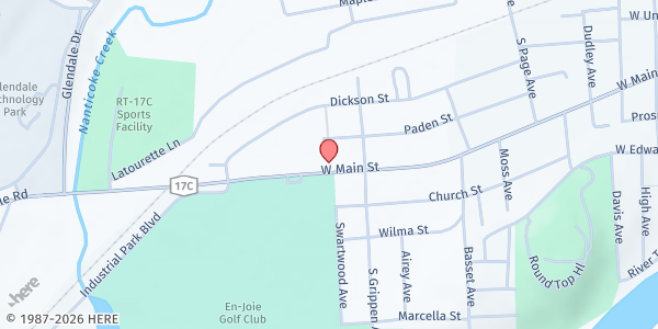 Map showing Meals on Wheels of Western Broome - Main Location at 705 W Main Street, Endicott, NY