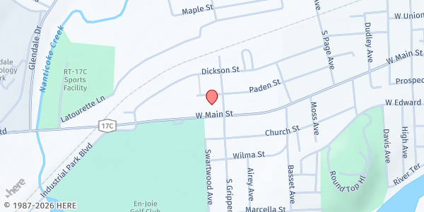 Map showing OUR LADY OF GOOD COUNSEL PARISH FOOD PANTRY at 701 West Main St, Endicott, NY
