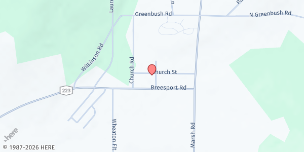 Map showing Mobile Food Pantry Erin at Town Hall, 1138 Breesport Rd, Erin, NY