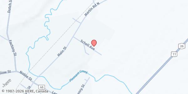 Map showing CAPC Mobile Food Pantry - Jack Williams Community Park at 8135 Schell Ave, Evans Mills, NY