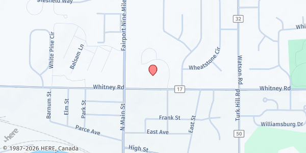 Map showing Curbside Market-Fairport Apartments at 1030 Whitney Road East, Fairport, NY