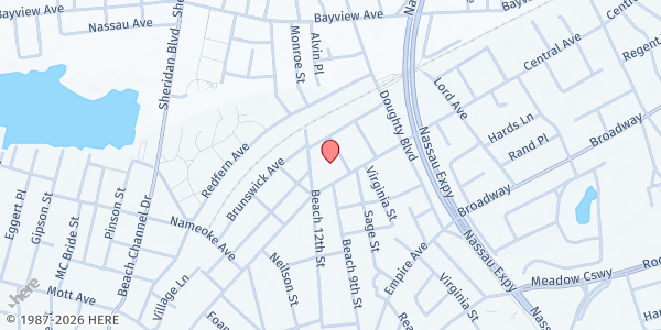 Map showing FIRST PRESBYTERIAN RUSSELL SAGE MEMORIAL CHURCH OF FAR ROCKAWAY at 896 CENTRAL AVENUE, FAR ROCKAWAY, NY