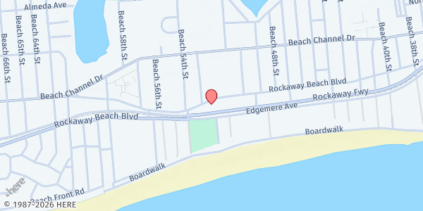 Map showing Solid Rock SDA Church  at 5205 Rockaway Beach Blvd, Far Rockaway, NY