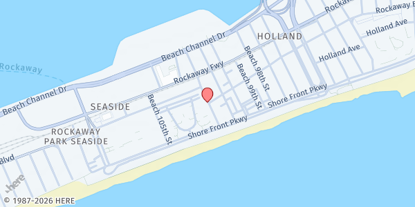 Map showing St. Rose Of Lima St Vincent De Paul at Rockaway Beach Boulevard, Far Rockaway, NY