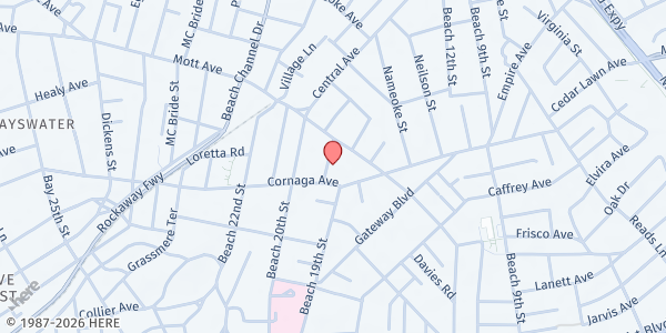 Map showing The United Methodist Center of Far Rockaway, Inc. at 1032 beach 19th street, far rockaway, NY