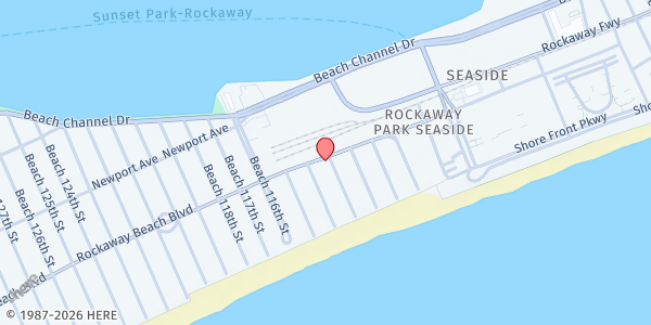 Map showing United Veterans Beacon House at 113-03 Rockaway Beach Boulevard, Far Rockaway, NY