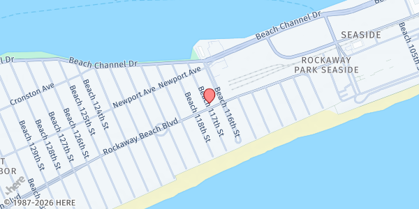 Map showing Vets Inc. - Far Rockaway at 116-16 Rockaway Beach Boulevard, Far Rockaway, NY