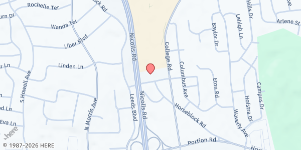 Map showing FSL/Parent to Parent Program at 15 Horseblock Place, Farmingville, NY