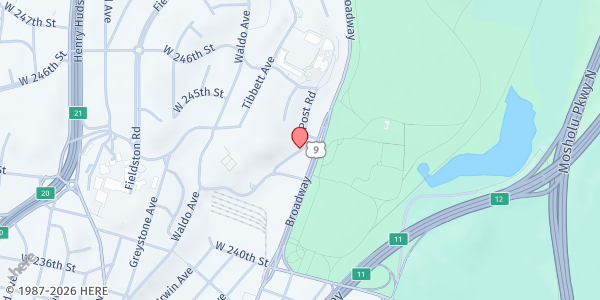Map showing Friendly Fridge (Van Cortland Park) at 4670 Manhattan College Parkway, Fieldston, NY