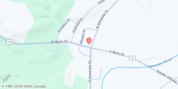 Map showing A.A. Arnold Community Center at Route 19, Fillmore, NY