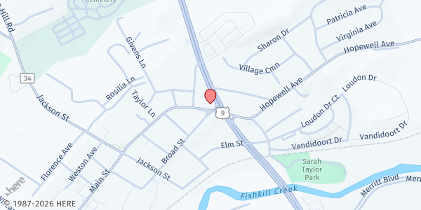 Map showing Fishkill Food Pantry at 1153 Main Street, Fishkill, NY