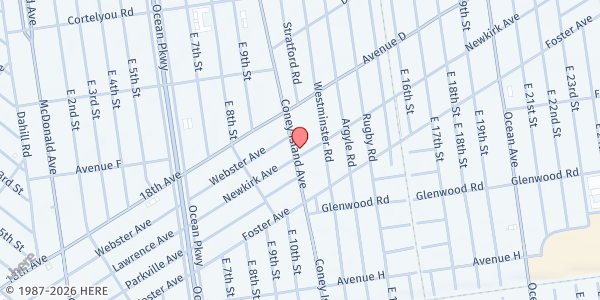 Map showing Brooklyn Emerge, Inc. at 1001 Newkirk Avenue, Flatbush, NY