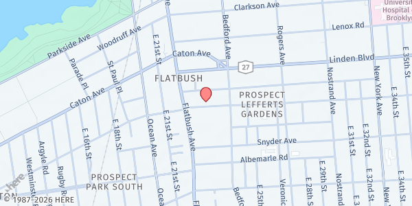 Map showing CAMBA Beyond Hunger Emergency Food Pantry at 2241 Church Avenue, Flatbush, NY