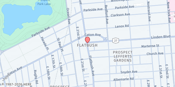 Map showing Grace Reformed Church of Flatbush at , Flatbush, NY