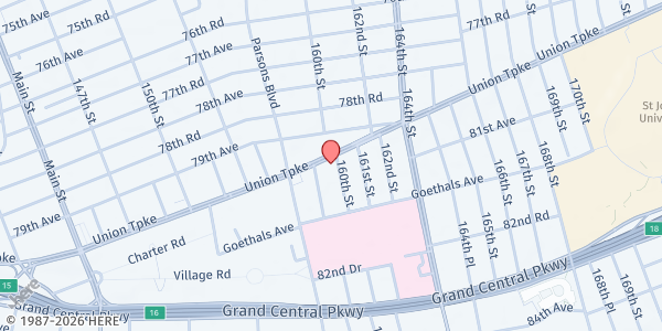 Map showing American Pakistani Advocacy Group Cares Inc. at 159-16 Union Turnpike, Flushing, NY