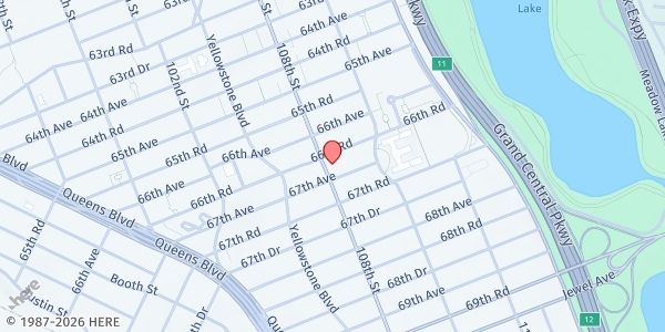 Map showing Beth Gavriel at 66-35 108th Street, Flushing, NY