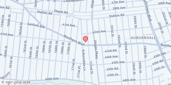Map showing Flushing Jewish Community Council at 171-39 Northern Boulevard, Flushing, NY