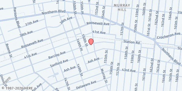 Map showing FPCF Food Pantry at 150-20 Barclay Ave, Flushing, NY