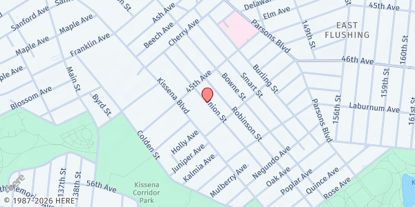 Map showing ICNA Flushing Pantry at 14032 CHERRY AVE, FLUSHING, NY