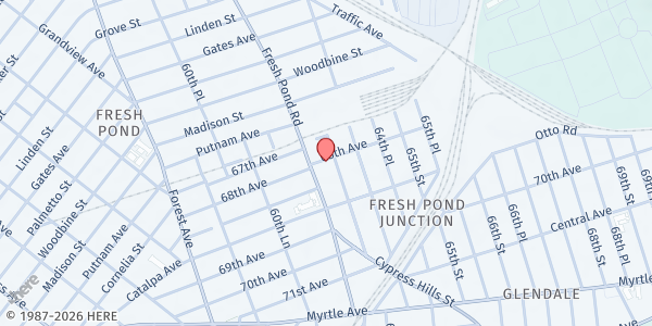 Map showing Maranatha Baptist Church at 61-16 68th Avenue, Flushing, NY
