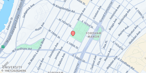 Map showing Bronx Youth Services Corp/gyc - Fordham Manor at 2530 Jerome Avenue, Fordham Manor, NY