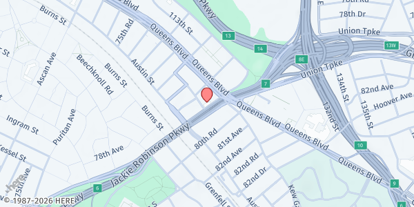 Map showing Queens Jewish Community Council at 119-45 Union Turnpike, Forest Hills, NY