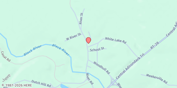 Map showing St. Patrick's / St. Mary's Food Pantry at 9004 East River Street, Forestport, NY