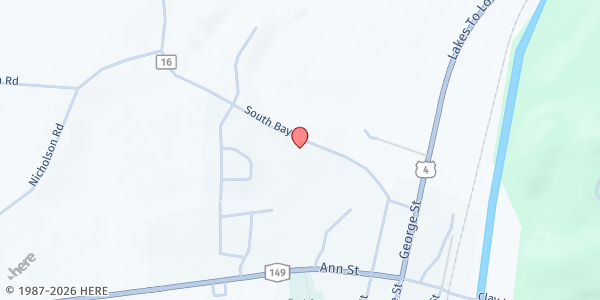 Map showing Cornerstone Bible Church Food Pantry at 59 S. Bay Rd, Fort Ann, NY