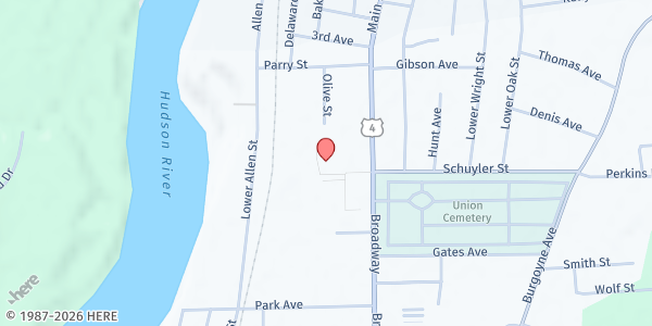 Map showing Washington EOC LEAP at 383 Broadway, Fort Edward, NY