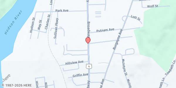 Map showing Washington EOC LEAP - Fort Edward at 383 Broadway, Fort Edward, NY