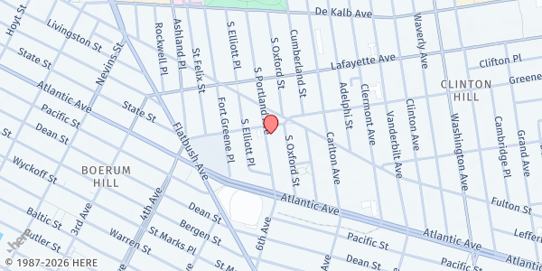 Map showing Hanson Place Church - Parking Lot at 88 Hanson Place, Fort Greene, NY
