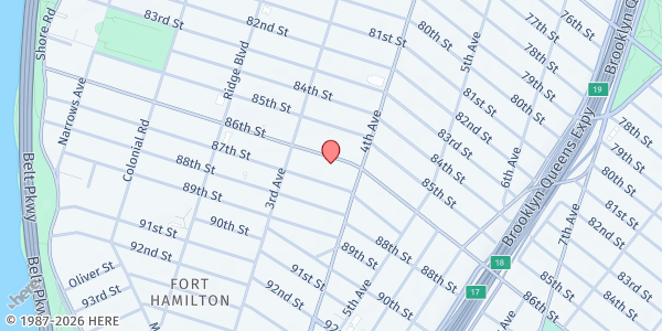 Map showing YAMA Produce Distribution - Fort Hamilton at 352 86th Street, Fort Hamilton, NY
