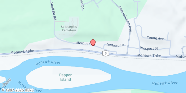 Map showing 13 Petals Farm Stand at 23 Mergner Road, Fort Johnson, NY