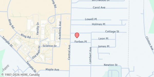 Map showing THE FRED BASKET at 219 Central Avenue, Fredonia, NY