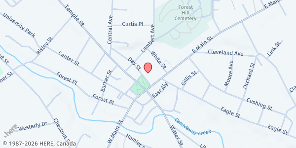 Map showing Trinity Episcopal Church at 11 Day St, Fredonia, NY