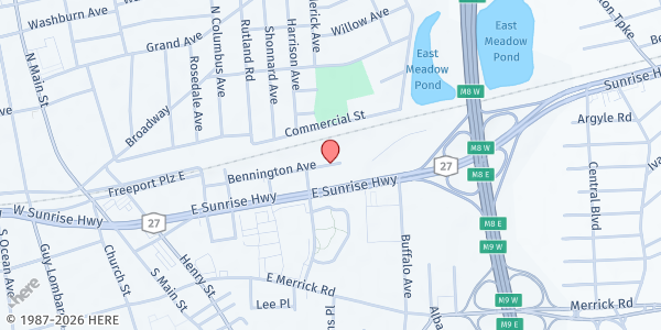 Map showing Coloki Inc. Food Pantry at 109 Bennington Ave, Freeport, NY