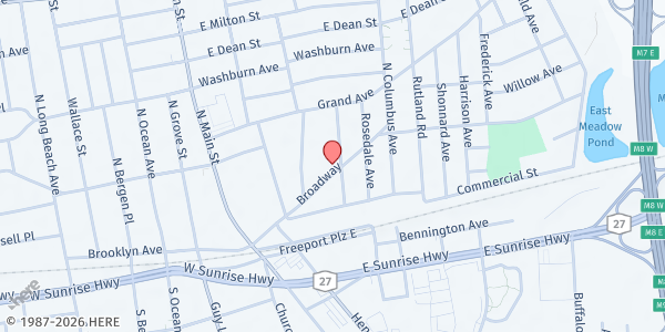 Map showing Ebenezer SDA Church SK at 97 Broadway, Freeport, NY