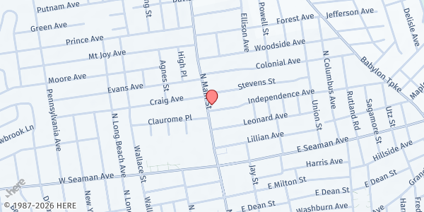 Map showing Freeport Spanish S.D.A. Church at 332 N. Main Street, Freeport, NY