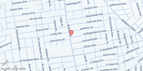 Map showing Freeport Spanish SDA at 332 N. Main Street, Freeport, NY
