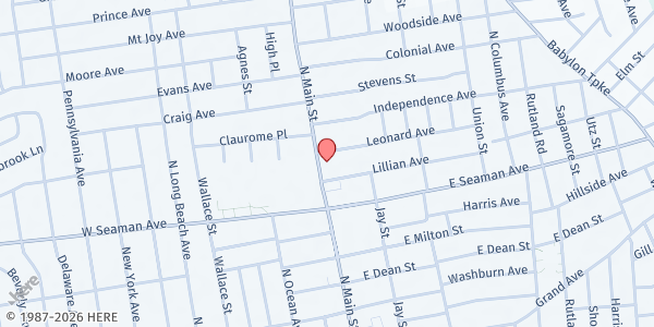 Map showing Hallman Memorial Refreshing Spring at 288 N. Main Street, Freeport, NY
