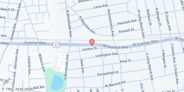 Map showing Long Island Council Of Churches Food Pantry at 353 West Sunrise Highway, Freeport, NY