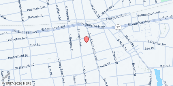 Map showing Our Holy Redeemer Human Services at 87 Pine St, Freeport, NY