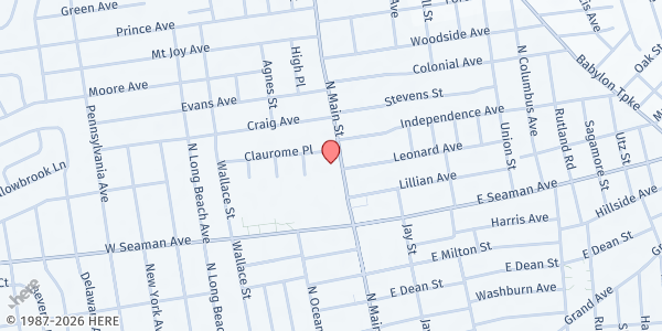 Map showing Perfecting Care Food Pantry at 311 N. Main Street, Freeport, NY