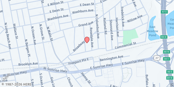 Map showing Refuge Church of Christ at 106 Broadway, Freeport, NY