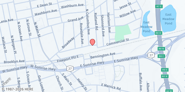 Map showing TREE OF LIFE ADULT DAY CARE at 112 Commercial St, Freeport, NY