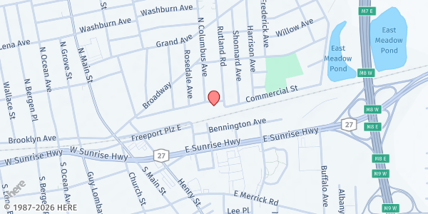 Map showing Tree of Life Social Adult Day Care at 112 Commercial Street, Freeport, NY