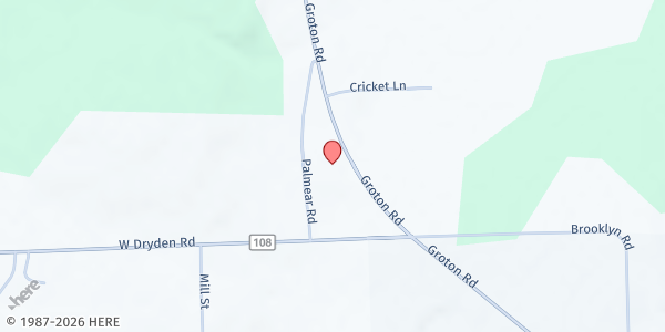 Map showing Jasper Meadows Farm Stand at 26 Palmear Road, Freeville, NY